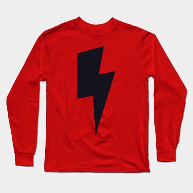 Black Lightning Bolt Long Sleeve T-Shirt by winterwinter